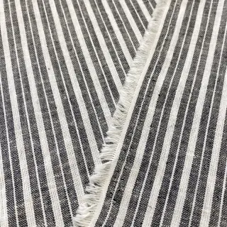 Linen cotton Lira big stripe black