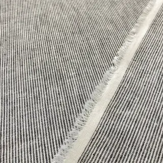 Linen cotton Lira mini stripe black