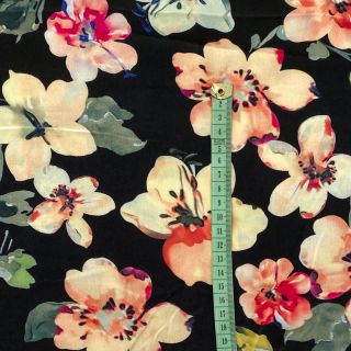 Viscose RADIANCE Manuela black digital print