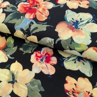 Viscose RADIANCE Manuela black digital print