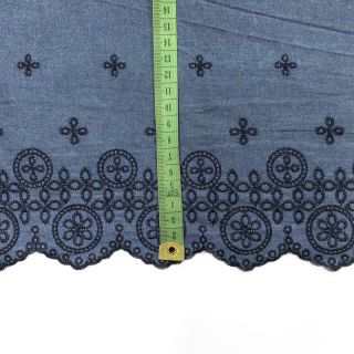 Cotton fabric JEANS Ornament embroidery