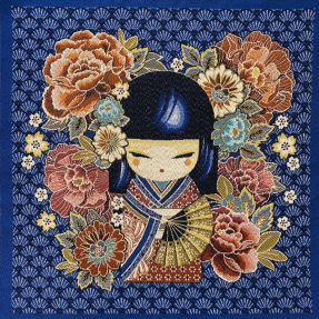 Decoration fabric jacquard Mina indigo panel