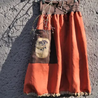 Linen enzyme washed brick