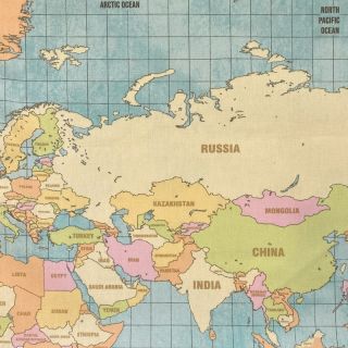 Decoration fabric premium World map vintage