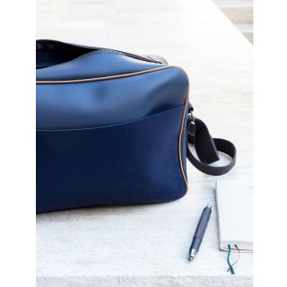 Faux leather Tanneur double face bleu daim