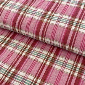 Double gauze/muslin Double sided CHECKS pink