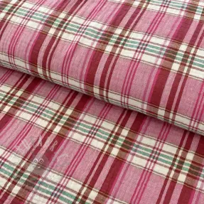 Double gauze/muslin Double sided CHECKS pink