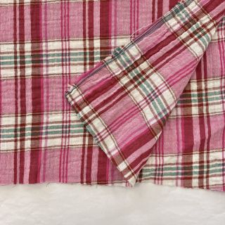 Double gauze/muslin Double sided CHECKS pink