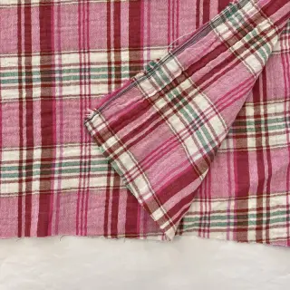 Double gauze/muslin Double sided CHECKS pink