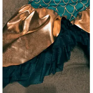 Tulle netting ROYAL SPARKLE petrol gold