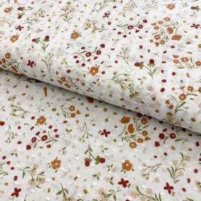 Cotton fabric DOBBY Meadow white