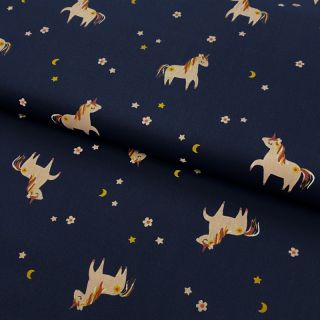 Cotton fabric My unicorn navy