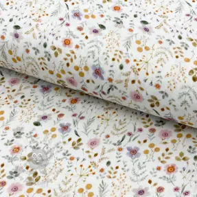 Double gauze/muslin Lovely meadow white