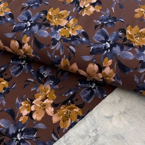 Sweat fabric Huge flowers mauve digital print