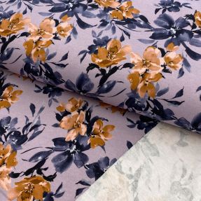 Sweat fabric Huge flowers lilac digital print