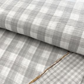 Double gauze/muslin Double sided CHECKS MINI grey