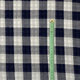 Double gauze/muslin Double sided CHECKS MINI navy