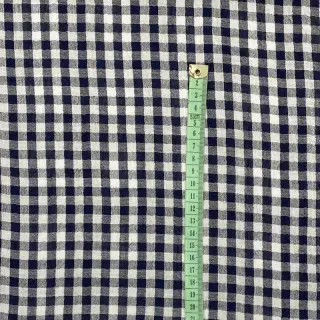 Double gauze/muslin Double sided CHECKS MINI navy