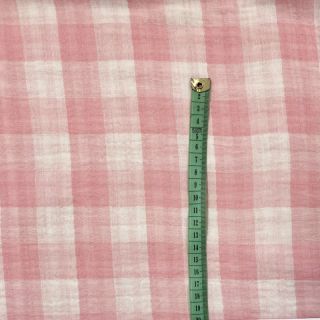 Double gauze/muslin Double sided CHECKS MINI old rose