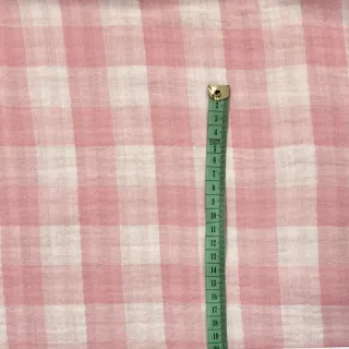 Double gauze/muslin Double sided CHECKS MINI old rose
