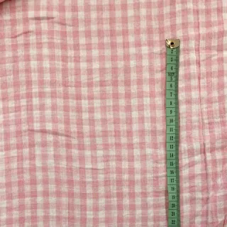 Double gauze/muslin Double sided CHECKS MINI old rose