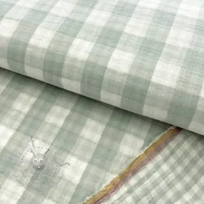 Double gauze/muslin Double sided CHECKS MINI nile