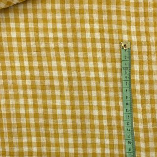 Double gauze/muslin Double sided CHECKS MINI ochre