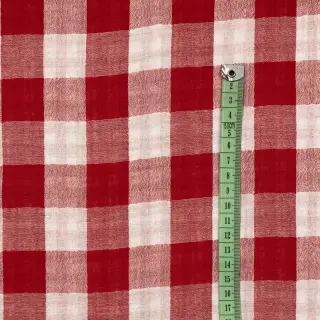 Double gauze/muslin Double sided CHECKS MINI red