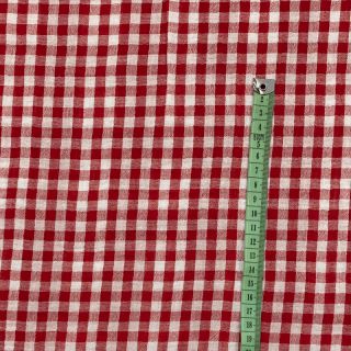 Double gauze/muslin Double sided CHECKS MINI red