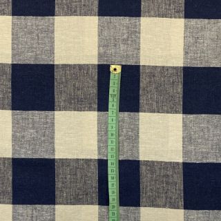 Linen viscose YARN DYED CHECK navy