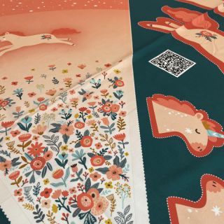 Cotton fabric Unicorn PANEL digital print