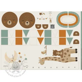 Decoration fabric Kids room deco PANEL linenlook digital print