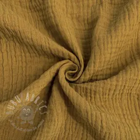 Double gauze/muslin ochre ORGANIC