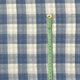 Double gauze/muslin Double sided CHECKS MINI indigo