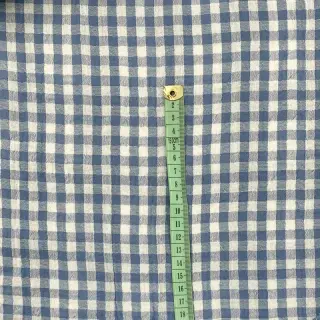 Double gauze/muslin Double sided CHECKS MINI indigo