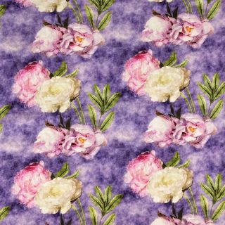 Viscose Artistic flowers design C digital print