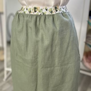 Linen enzyme washed old green