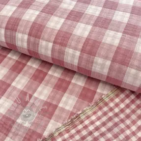 Double gauze/muslin Double sided CHECKS MINI mauve