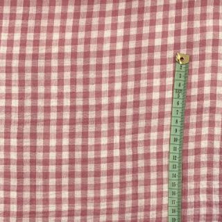 Double gauze/muslin Double sided CHECKS MINI mauve