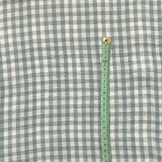 Double gauze/muslin Double sided CHECKS MINI green