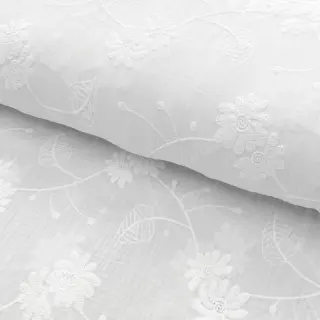 Double gauze/muslin EMBROIDERED Leaf white 2nd class