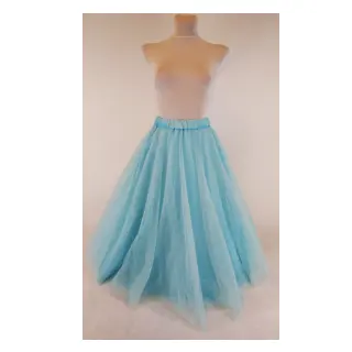Tulle netting ROYAL SPARKLE light blue gold