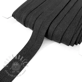 Bias binding elastic matt 20 mm RIB black