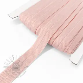 Bias binding elastic matt 20 mm RIB pink