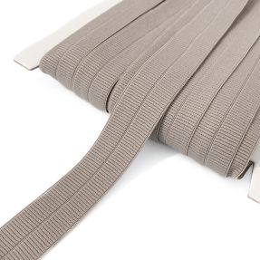 Bias binding elastic matt 20 mm RIB taupe