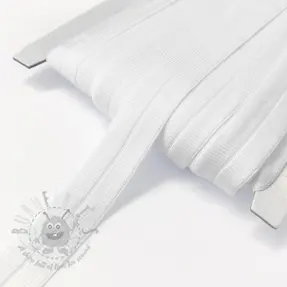 Bias binding elastic matt 20 mm RIB white