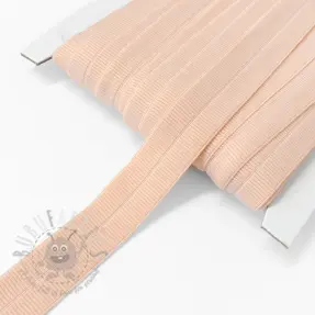 Bias binding elastic matt 20 mm RIB salmon