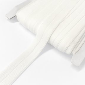 Bias binding elastic matt 20 mm RIB off white