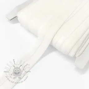 Bias binding elastic matt 20 mm RIB off white