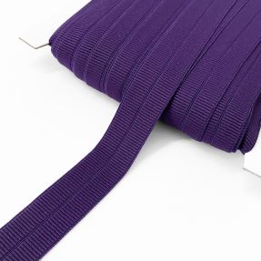 Bias binding elastic matt 20 mm RIB purple